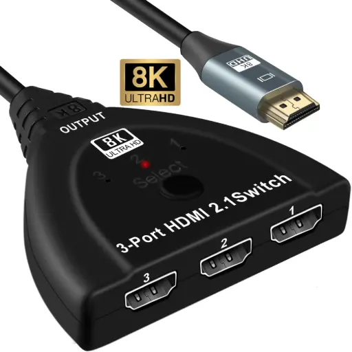 [02201] SWITCH HDMI - 3 PUERTOS 8K 60Hz / 4K 120Hz (CAJA)