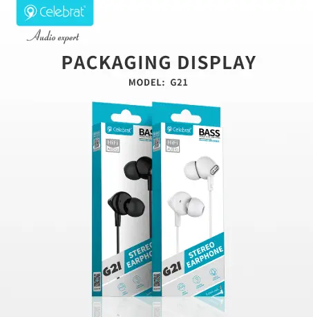 [04360] AUDIFONO CELEBRAT STEREO EARPHONE G21 BLANCO