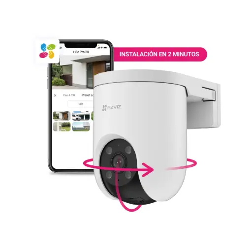 [06661] EZVIZ H8C PRO CAMARA INALAMBRICA 2K SIRENA Y LUZ