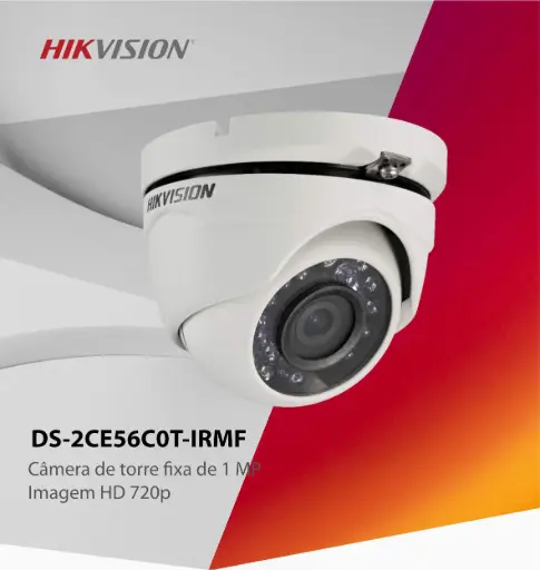 [01353] HIKVISION TURRET CAM DS-2CE56C0T-IRMF 720P METAL