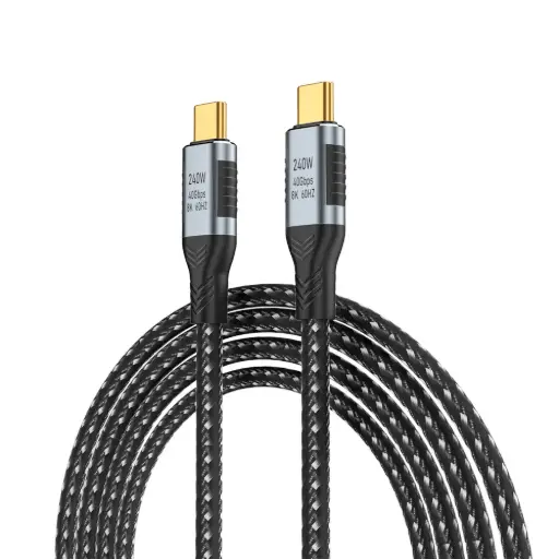[06342] CABLE CORDON 240W USB 4 40GB 8K 60HZ 1.8M C-C