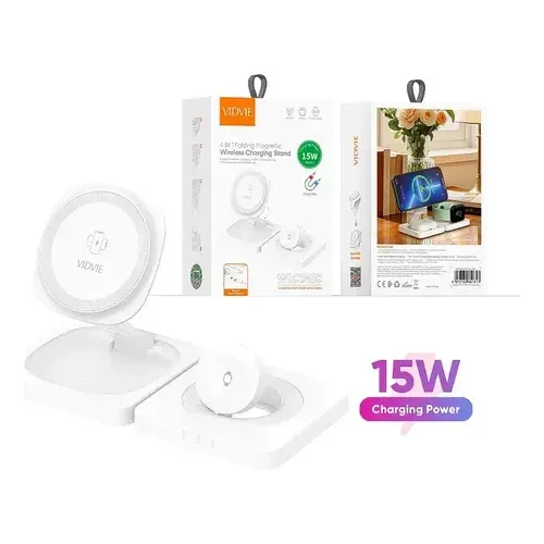 [06368] VIDVIE WIRELESS CHARGING STAND 4 IN 1 FODING MAGNASTIC WLC1425