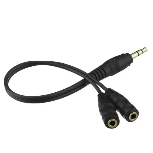 [06635] Cable Divisor Auriculares Y Cable Adaptador Divisor De Sonido 2 En 1, Puedes Conectar Tu Micrófono Divisor