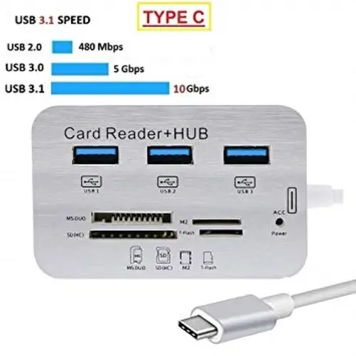 [06035] CARD READER + HUB 3.2/3.1 5-10GBPS - TIPO C