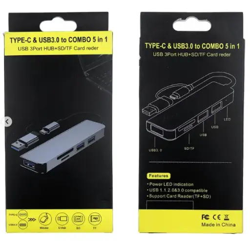 [06496] HUB TYPE-C & USB 3.0 TO COMBO 5 in 1