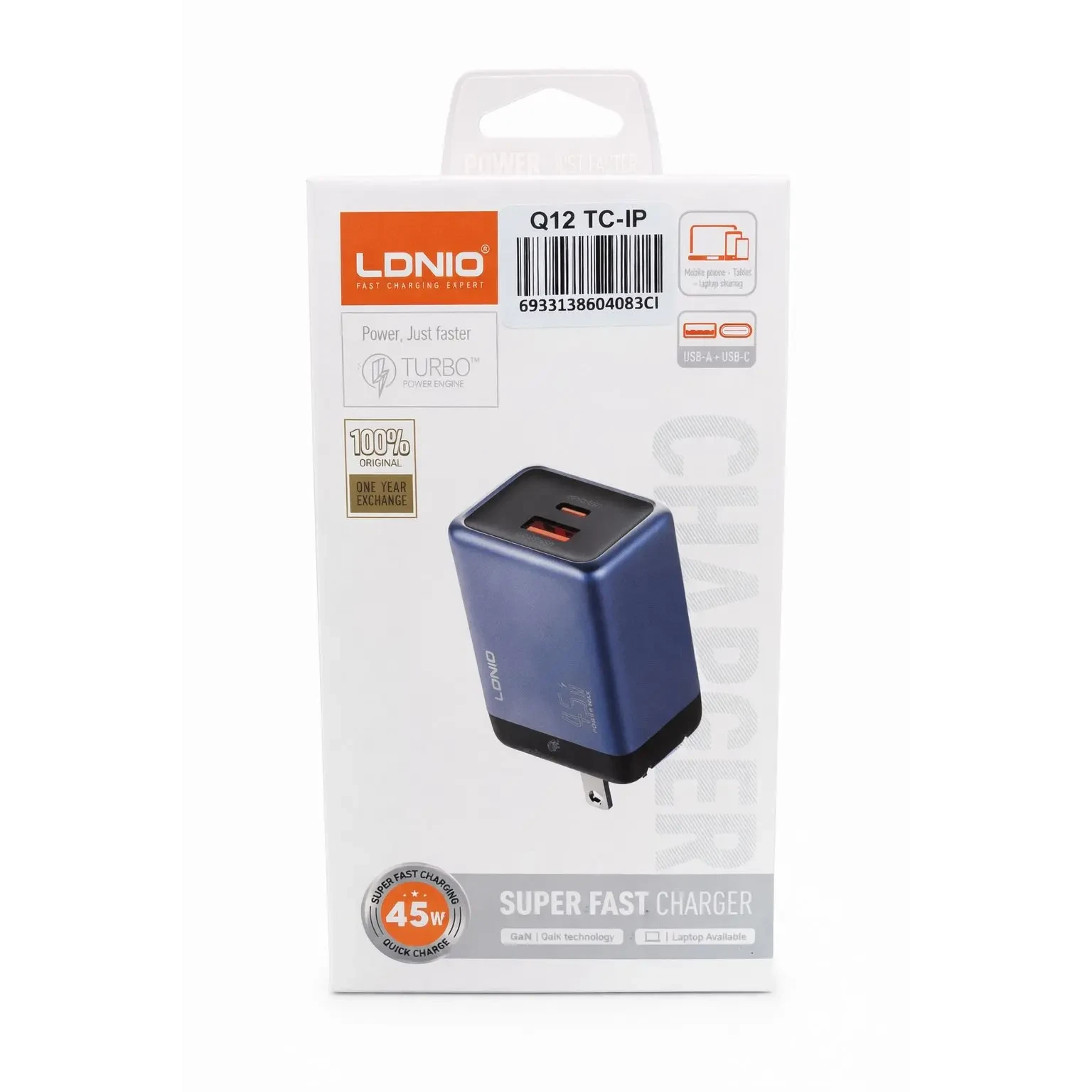 [06363] CARGADOR LDNIO Q12 TC-IP 45W SUPER FAST CHARGE