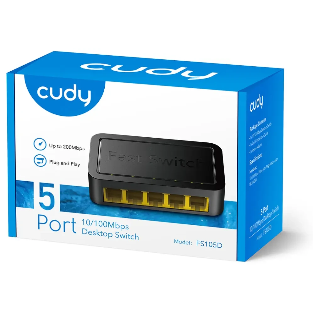 [96444] CUDY FS105D 5 PORT 10/100 Mbps DESKTOP SWITCH