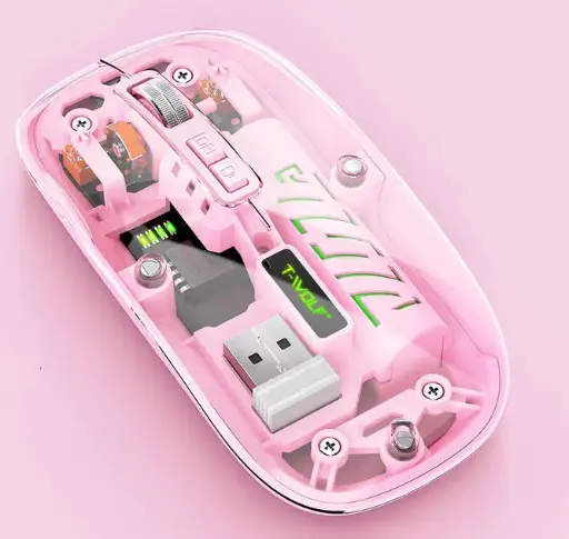 [07112] MOUSE T-WOLF X11 2.4GH + BT - ROSADO