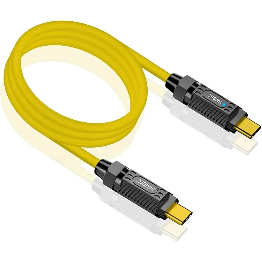 [05512] CABLE AMARILLO LARGO TIPO C 20GBPS 2M