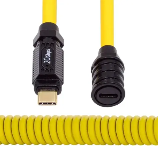 [05509] CABLE EXTENSOR RIZOS AMARILLO TYPE C 20GBPS 2M